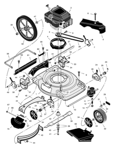 Mower Housing Assembly Diagram and Parts List for 229610X89A 2001 Briggs and Stratton Lawn Mower